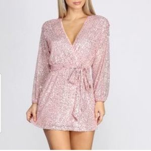 Pink sequin dress